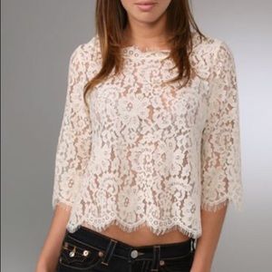 NWOT Joie Elvia Lace Top Cream Lace Medium M